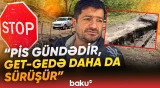 "Təhlükəlidir, uçub gedir" | Yolda dəhşətli vəziyyətin səbəbi: "Bunun qarşısı alınmasa..." - Baku TV