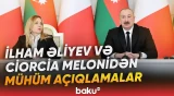 İlham Əliyev və Ciorcia Meloninin mətbuata bəyanatlarla çıxışı - Baku TV