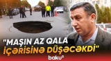 Sumqayıtda avtomobil yolu çökdü - Baku TV