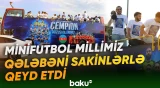 Azərbaycan minifutbol millisi azarkeşlərlə görüşüb - Baku TV
