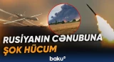 Rusiyanın cənubuna kütləvi dron hücumu | Neft emalı zavodunda güclü yanğın başladı - Baku TV