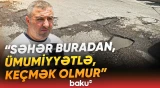 Binəqədidə su xəttini təmir etmək istədilər, yol da dağıldı - Baku TV