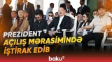 Açılışdan sonra prezidentlər qolf oyununun rəmzi başlama mərasiminə qatılıblar - Baku TV