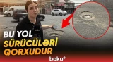 Çökmüş yol, dərin çuxurlar | Biləcəridə qəza riski yaradan yol - Baku TV