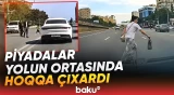 Yolda dəhşətə gətirən mənzərə | Piyadalar görün nə etdi - Baku TV