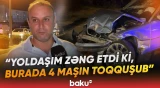 Sumqayıtda avtomobillərin toqquşduğu zəncirvari qəzada xəsarət alanların olduğu bildirilir - Baku TV
