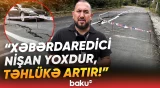 Yol çökdü, dəhşətli mənzərə yarandı | Bu yoldan keçənlərin nəzərinə! - Baku TV
