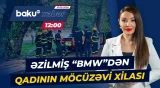 Qaxda qəza anında dəhşətli mənzərə: xilasedicilər səfərbər oldu - Baku TV CANLI