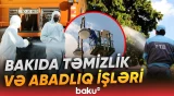 Paytaxtda növbəti genişmiqyaslı təmizlik və abadlıq işləri görülüb - Baku TV