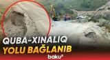Torpaq sürüşməsi Qubada yolun bir neçə hissəsində hərəkəti məhdudlaşdırdı - Baku TV