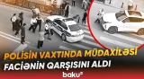 Bakıda avtomobilin vurduğu azyaşlının həyatını yol polisi əməkdaşları necə xilas etdi? - Baku TV