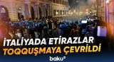 İtaliyanın müxtəlif şəhərlərində etirazçılarla polislər arasında toqquşmalar yaşanıb - Baku TV