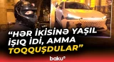 Paytaxtda motosikletlə avtomobil toqquşdu | Xəsarətalan var - Baku TV