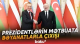 İlham Əliyev və Edqars Rinkeviçs mətbuata bəyanatlarla çıxış ediblər
