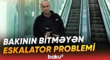 Vətəndaşlar yerüstü piyada keçidinə ayaqla qalxıb-düşürlər