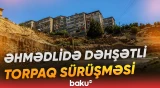 Torpaq sürüşməsi park edilən avtomobillərə ciddi ziyan vurdu