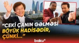 Dünən fotoları yayılan onun dublyoru imiş | Bakıya bu gün gələn Ceki Çan haralarda olacaq? - Baku TV