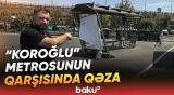 Avtobus dayanacağa çırpıldı | "Koroğlu"da təhlükəli vəziyyət