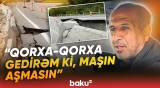 Ağsuda çökən yol sürücülərə təhlükəli anlar yaşatdı - Baku TV
