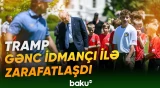 ABŞ Prezidenti Ağ Evdə kiçik idmançı ilə söhbətləşdi