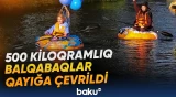 Moskvada keçirilən qeyri-adi yarışda 500 kiloqramlıq balqabaqlar göldə qayığa çevrilib