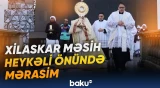 Braziliyada Xilaskar Məsih heykəlinin qarşısına xüsusi xalçalar sərilib