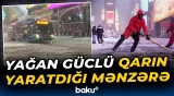 ABŞ-də yağan güclü qarın yaratdığı mənzərə