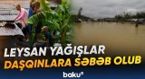 Sakinlər evlərin damlarına çıxaraq təhlükəsiz yerə sığınıblar