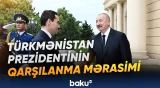 Prezident İlham Əliyev türkmənistanlı həmkarını qarşıladı
