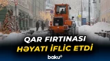 Moskvada güclü qar fırtınası | Regiondan paytaxta giriş bloklandı