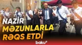 Elm və təhsil nazirinin Gəncədə məzunlarla rəqs etdiyi anlar