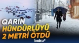 Türkiyədə qarın hündürlüyü 2 metri ötdü