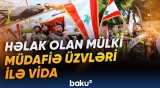 Livanda İsrailin hücumunda ölən şəxslərlə vida mərasimi