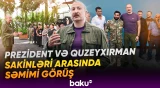 İlham Əliyev Xocavəndin Quzeyxırman kəndinin sakinləri ilə görüşdü - Baku TV