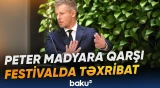 Festival zamanı Macarıstanın Baş nazirinin üzünə içki atılıb