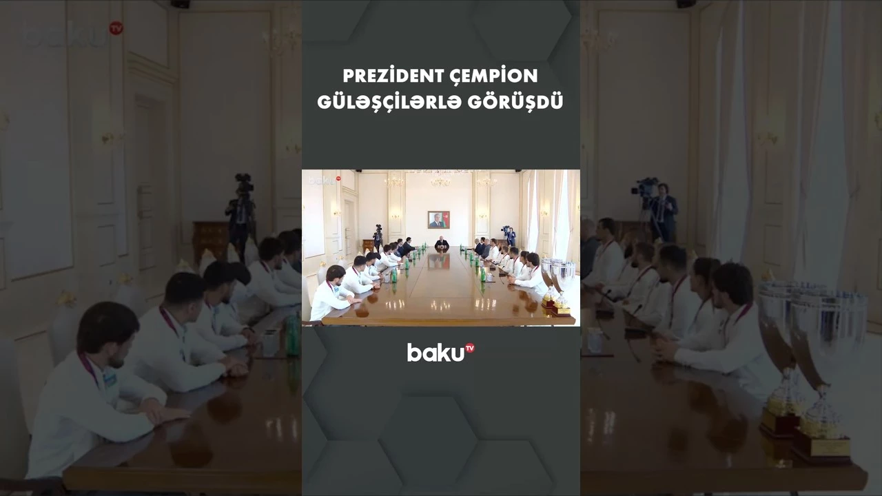 İlham Əliyev Avropa çempionatında komanda hesabında çempion olan güləşçiləri qəbul etdi - Baku TV