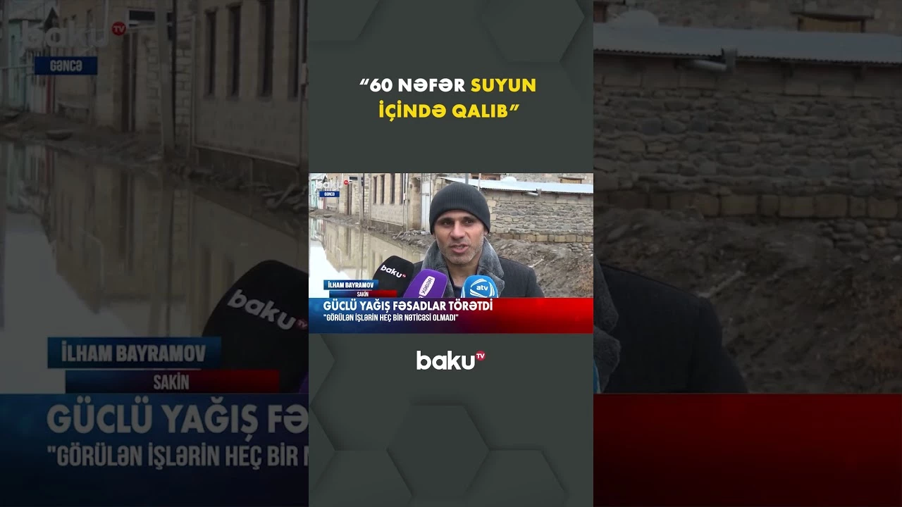 Evləri su basdı, sakinlər çətin durumda - Baku TV