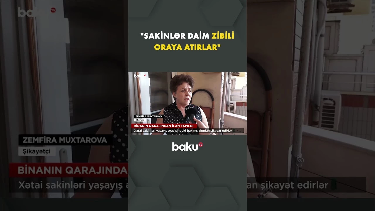 Yaşayış kompleksinin həyətində zibil böhranı - Baku TV