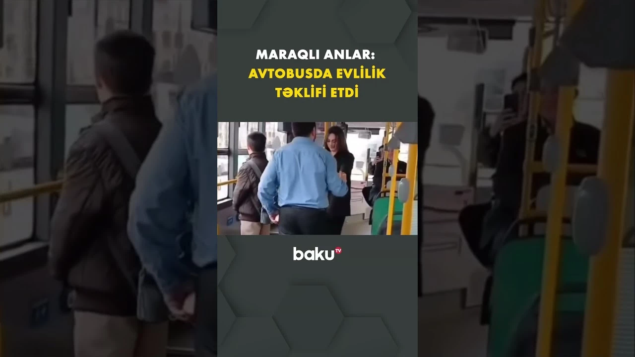 Azərbaycanda maraqlı hadisə: Avtobusda evlilik təklifi etdi - Baku TV