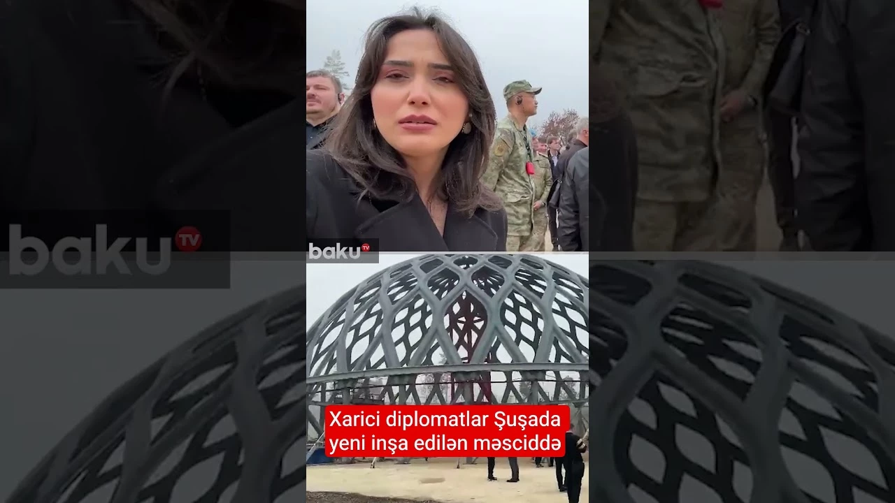 Xarici diplomatlar Şuşada yeni inşa edilən məsciddə olub