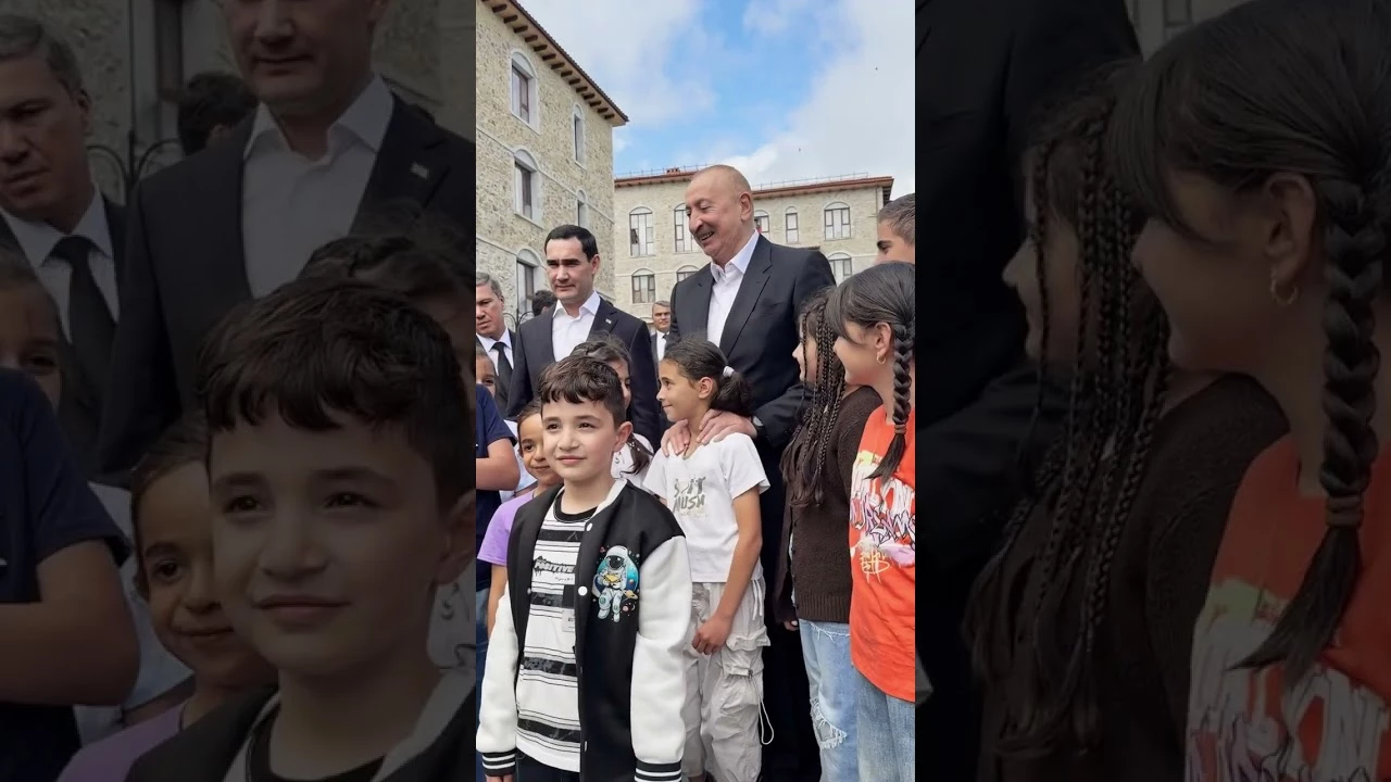İlham Əliyevin Qarabağa səfəri zamanı uşaqlarla səmimi görüşü - Baku TV