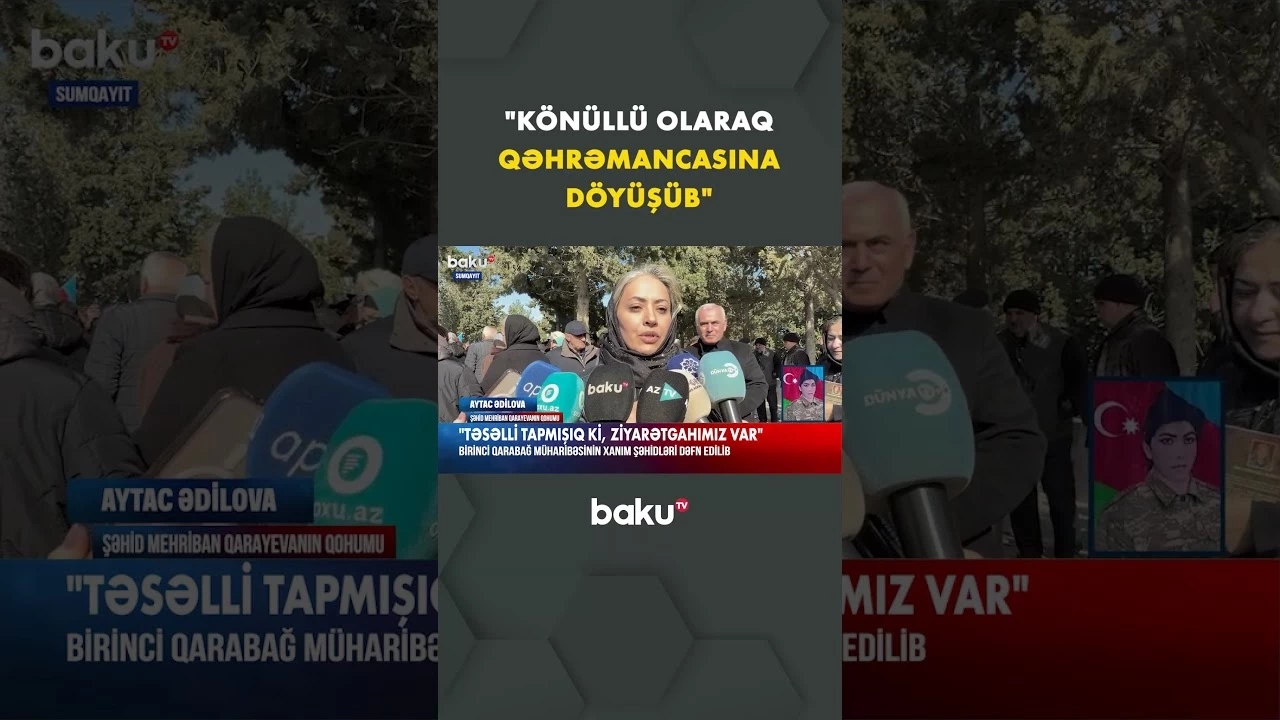 Birinci Qarabağ müharibəsinin xanım şəhidləri dəfn olundu - Baku TV