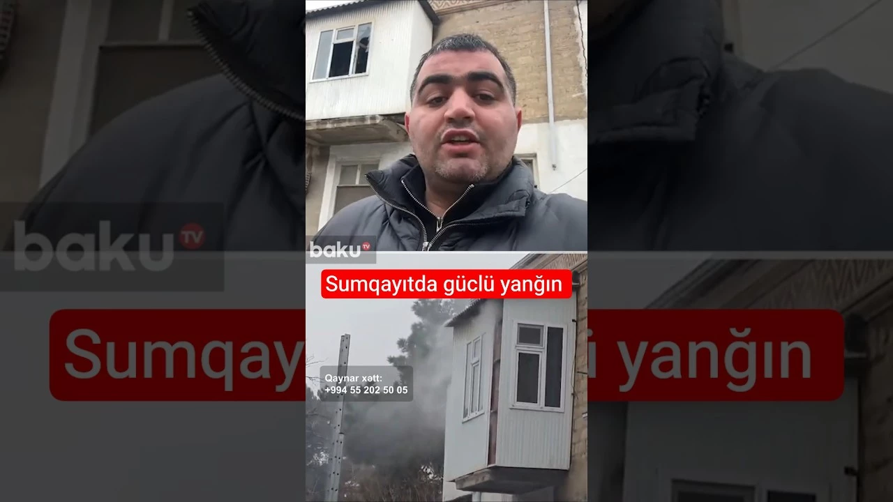 Sumqayıtdakı binada güclü yanğın | FHN hadisə yerində - Baku TV