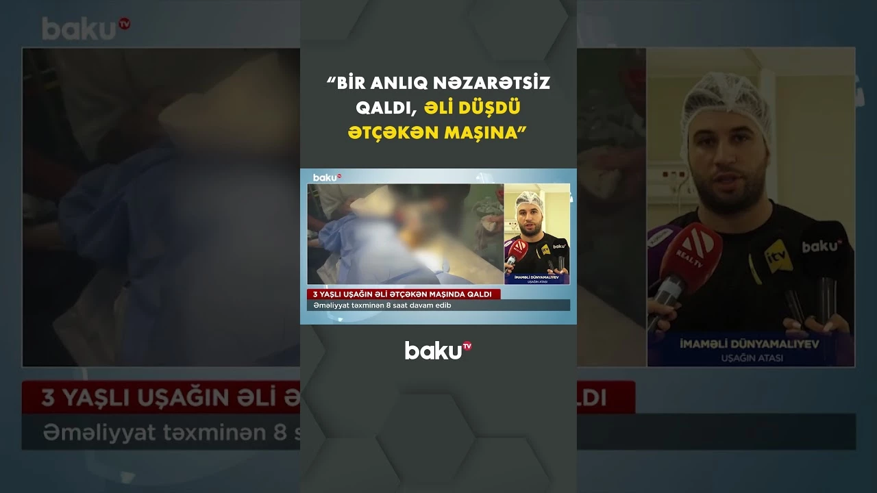 Əli ətçəkən maşında qalan uşaq üçün 8 saatlıq mübarizə - Baku TV