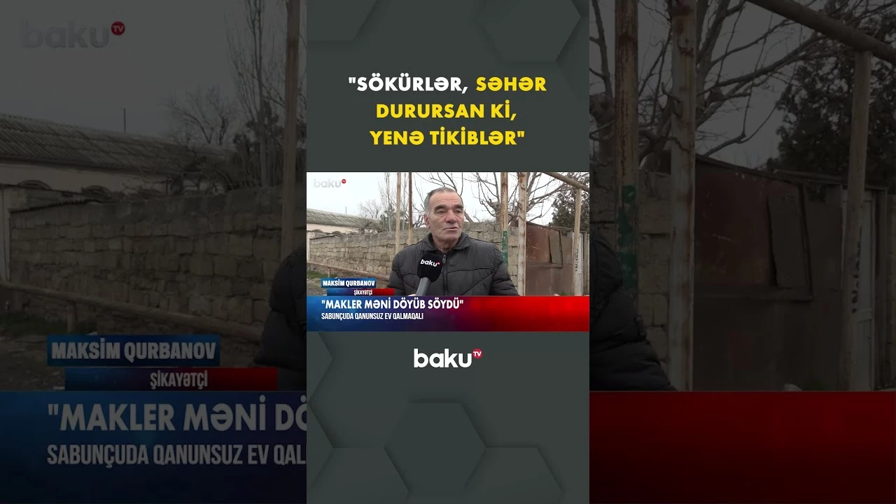 Qanunsuz tikinti ilə bağlı sakinlər etiraz etdi - Baku TV