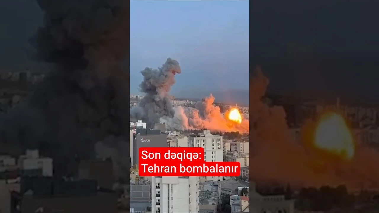 Bombardman edilən Tehrandan anbaan görüntülər - Baku TV