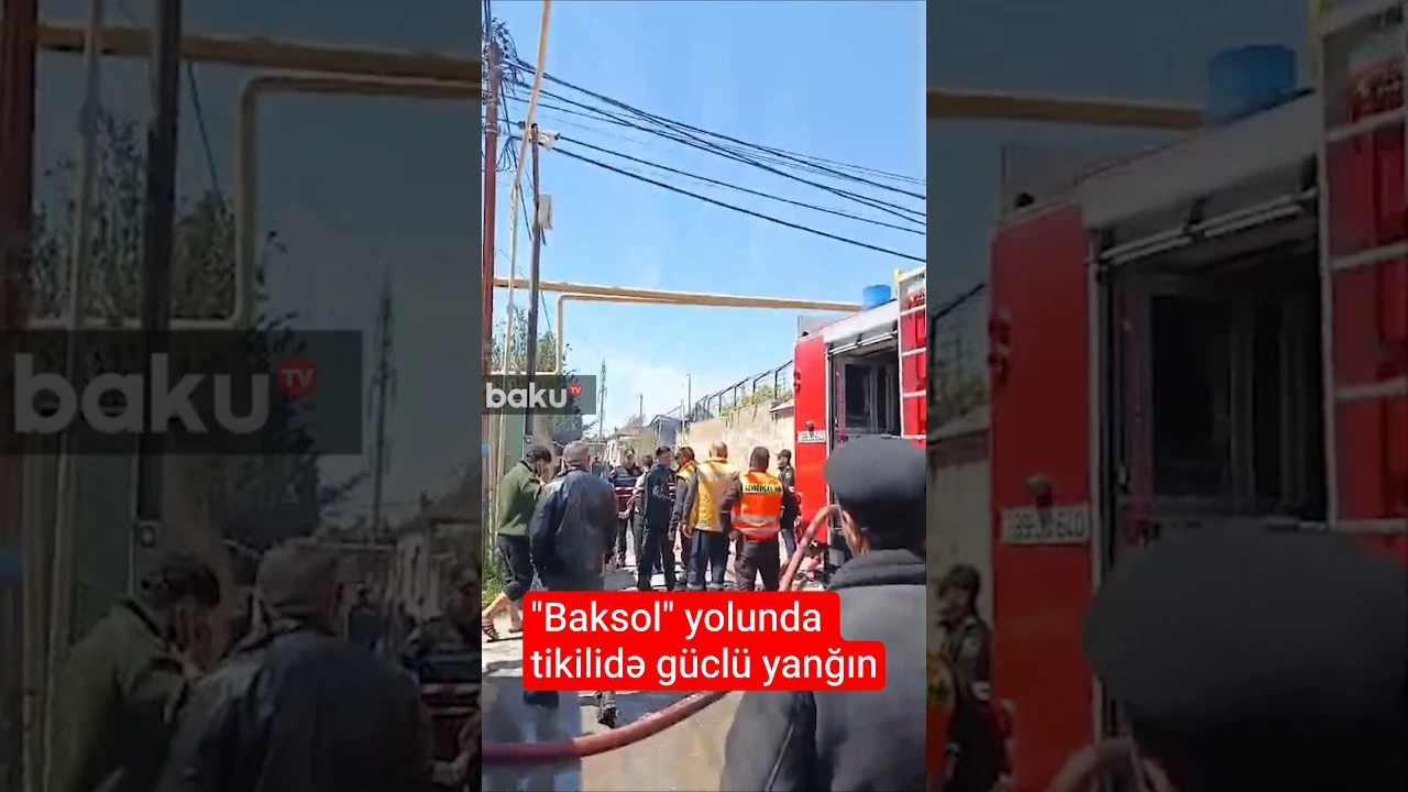 "Baksol" yolunda tikilidə güclü yanğın - Baku TV
