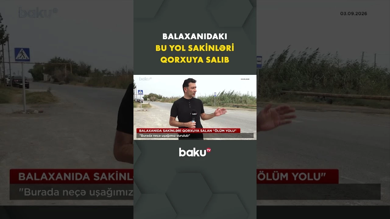 Balaxanıda bu yol sakinləri hər gün qorxudur - Baku TV