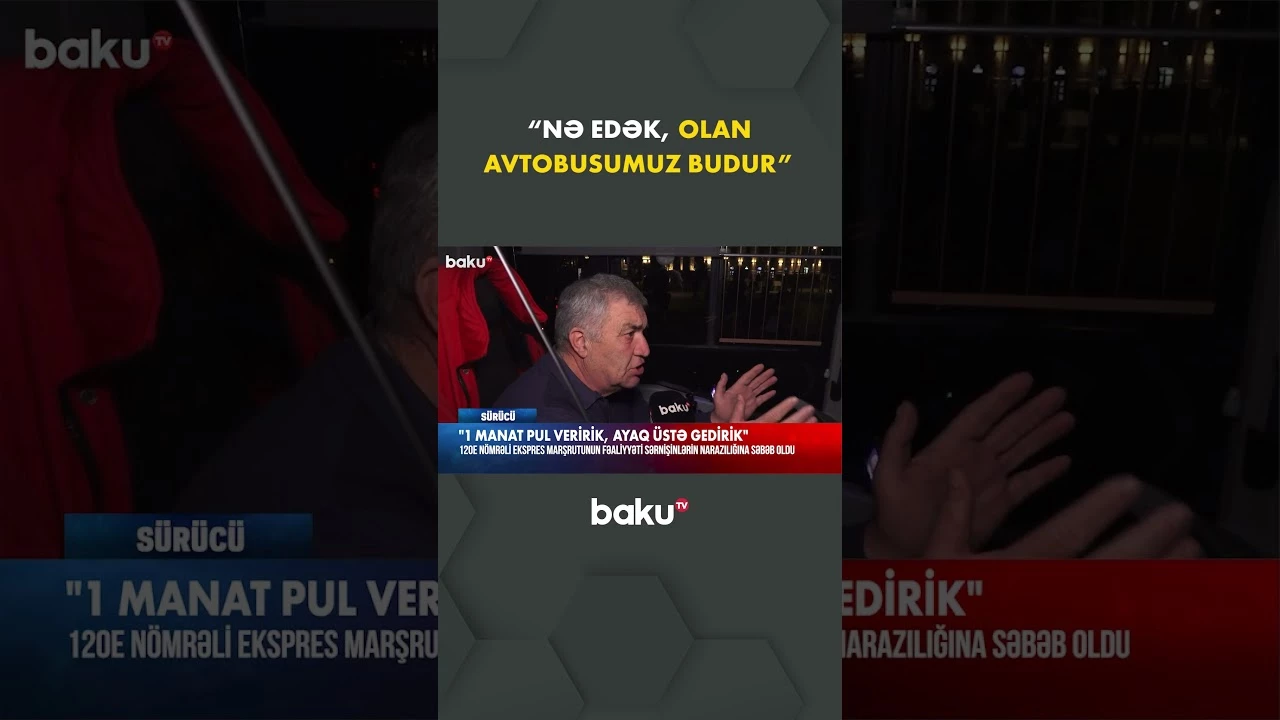Sərnişinlərin gözünü yolda qoyan avtobus - Baku TV