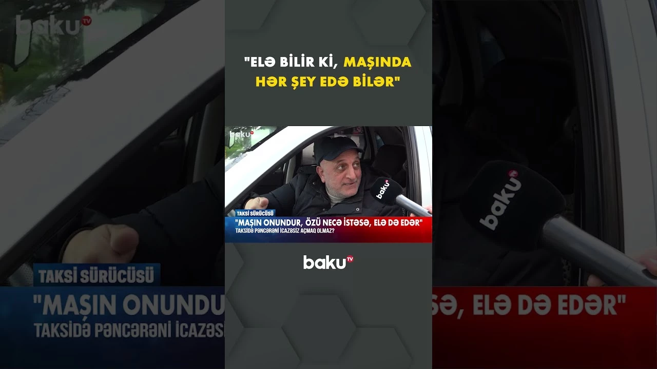 Taksidə sürücü ilə sərnişin arasında qalmaqal - Baku TV